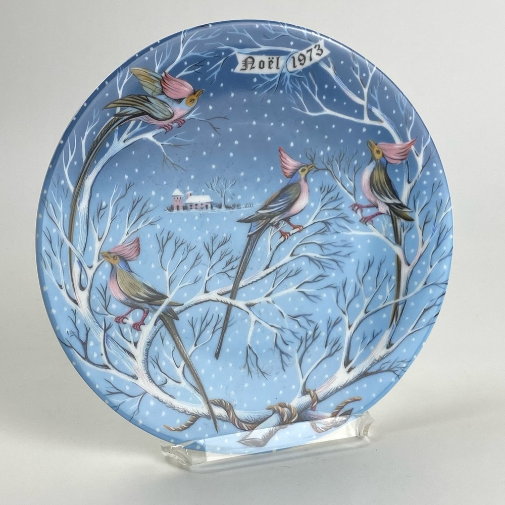 Haviland Limoges Collector Plate 4 Coly Birds 12 Days Xmas Porcelain France